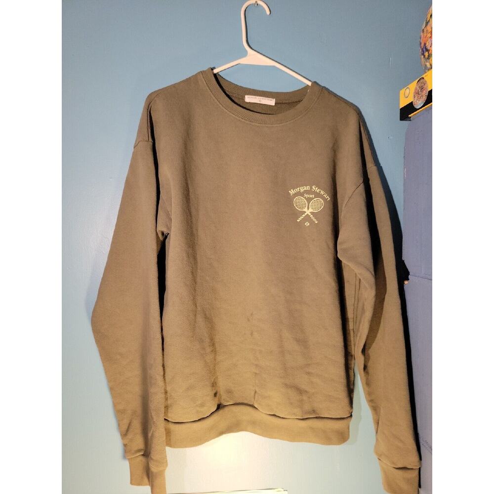 RETRO Mens Morgan Stewart Pullover Tennis Sweatshirt Hunter Green Size S